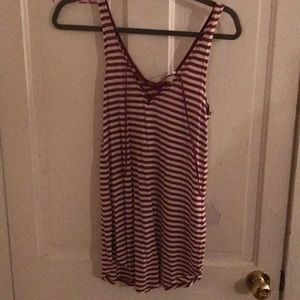 Garage Red and white striped tank top